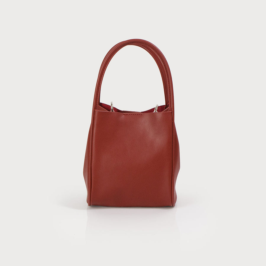Everyday mini tote with removable zipped pouch and adjustable and removable strap 7158-RED