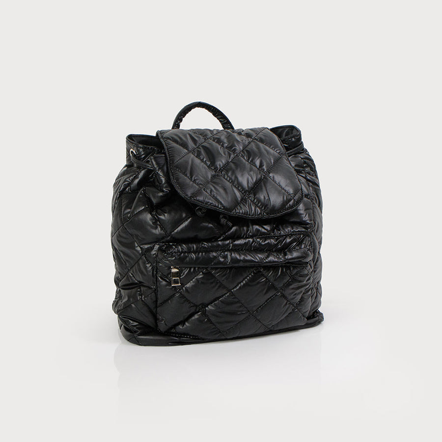 Quilted backpack with multiple pockets 7165-BLK
