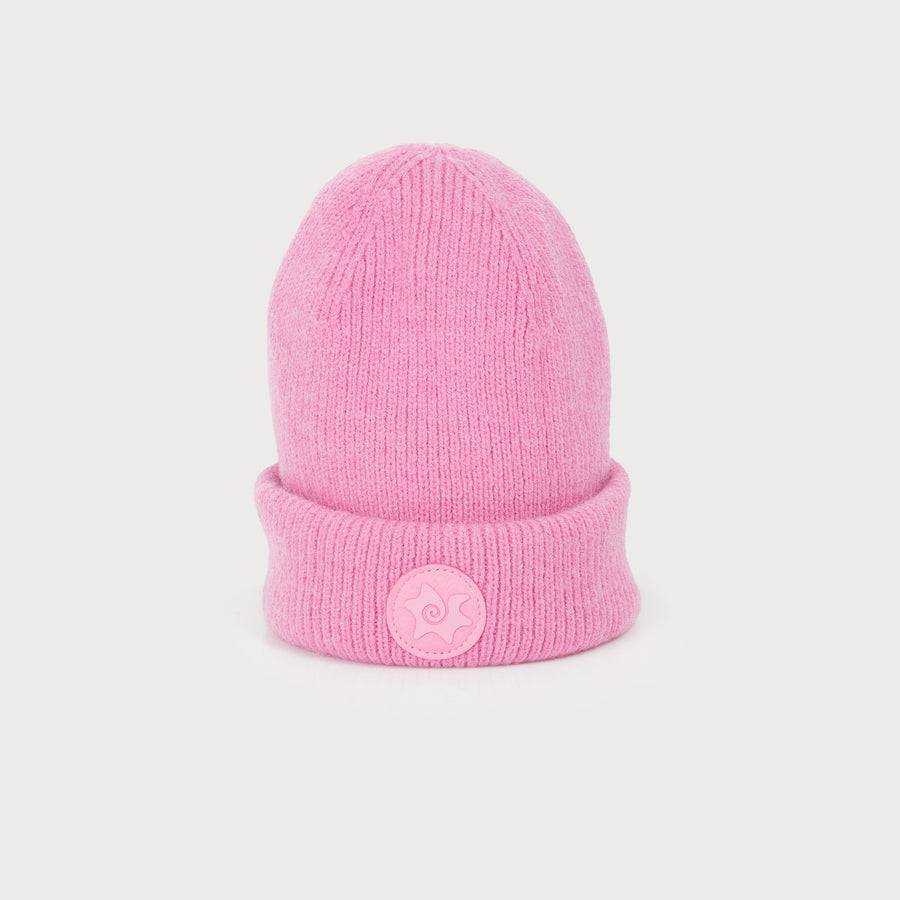 Warm & soft rib hat with logo 8004-PNK