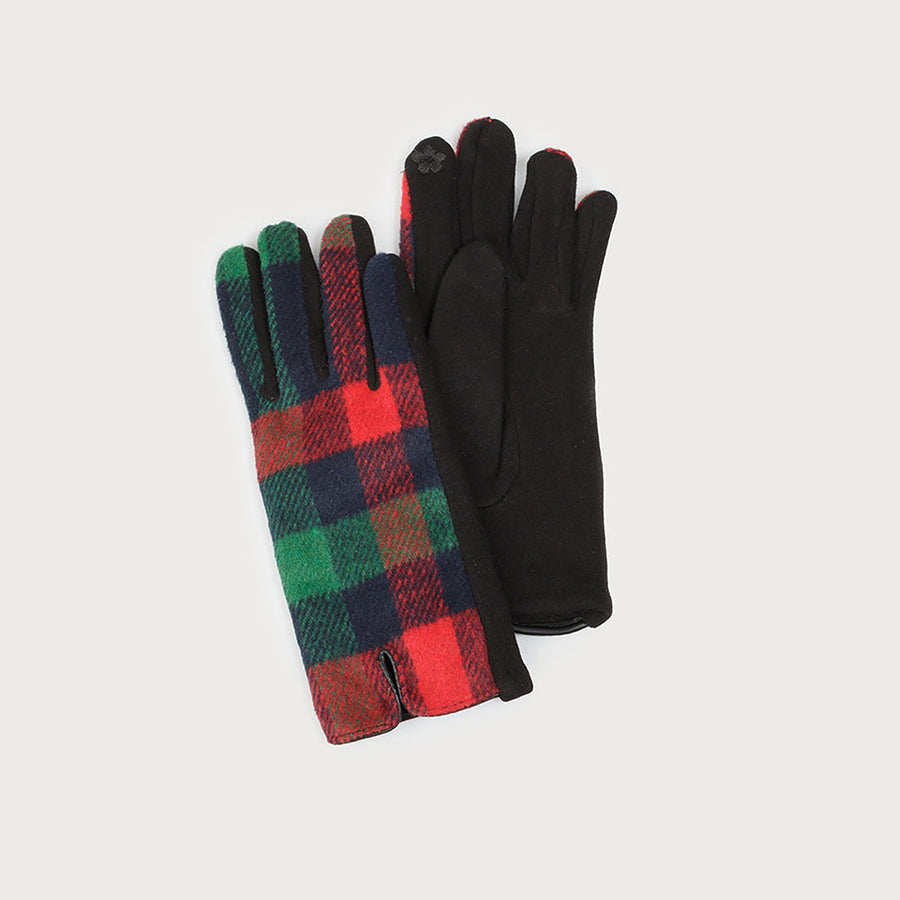 Soft and warm printed stretch gloves 9002-RED