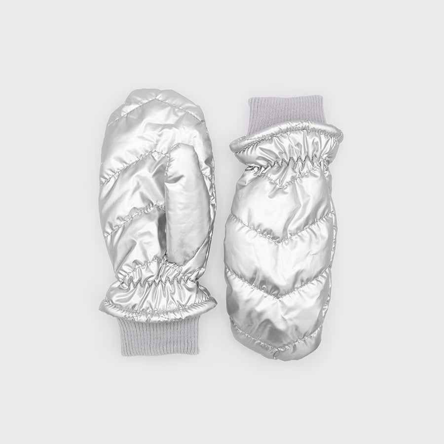 Shiny quilted mittens 9004-SLV
