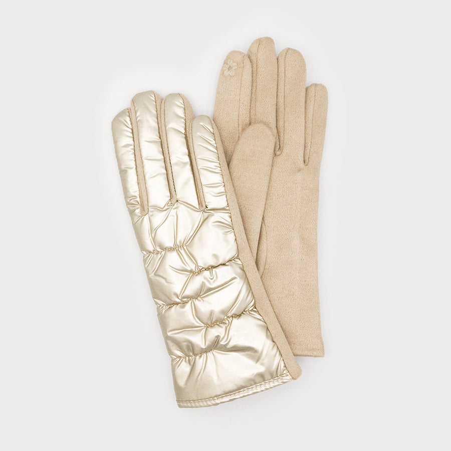 Shiny quilted gloves 9006-BGE