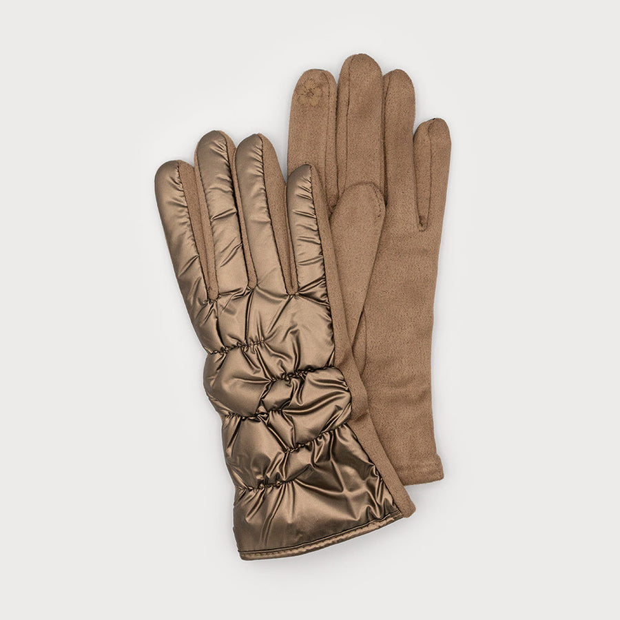 Shiny quilted gloves 9006-COF