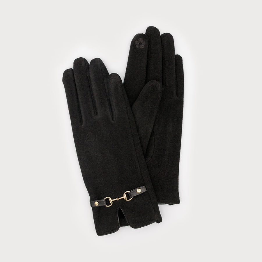 Soft solid glove with buckle at cuff 9012-BLK