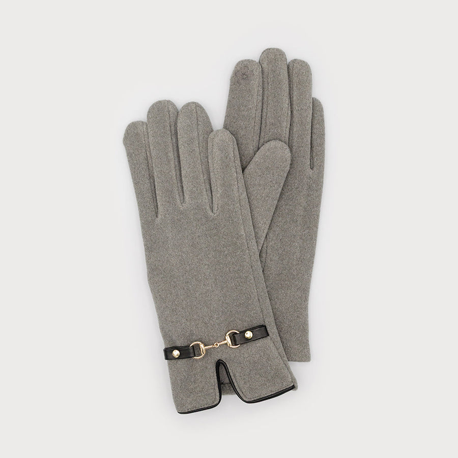 Soft solid glove with buckle at cuff 9012-GRY