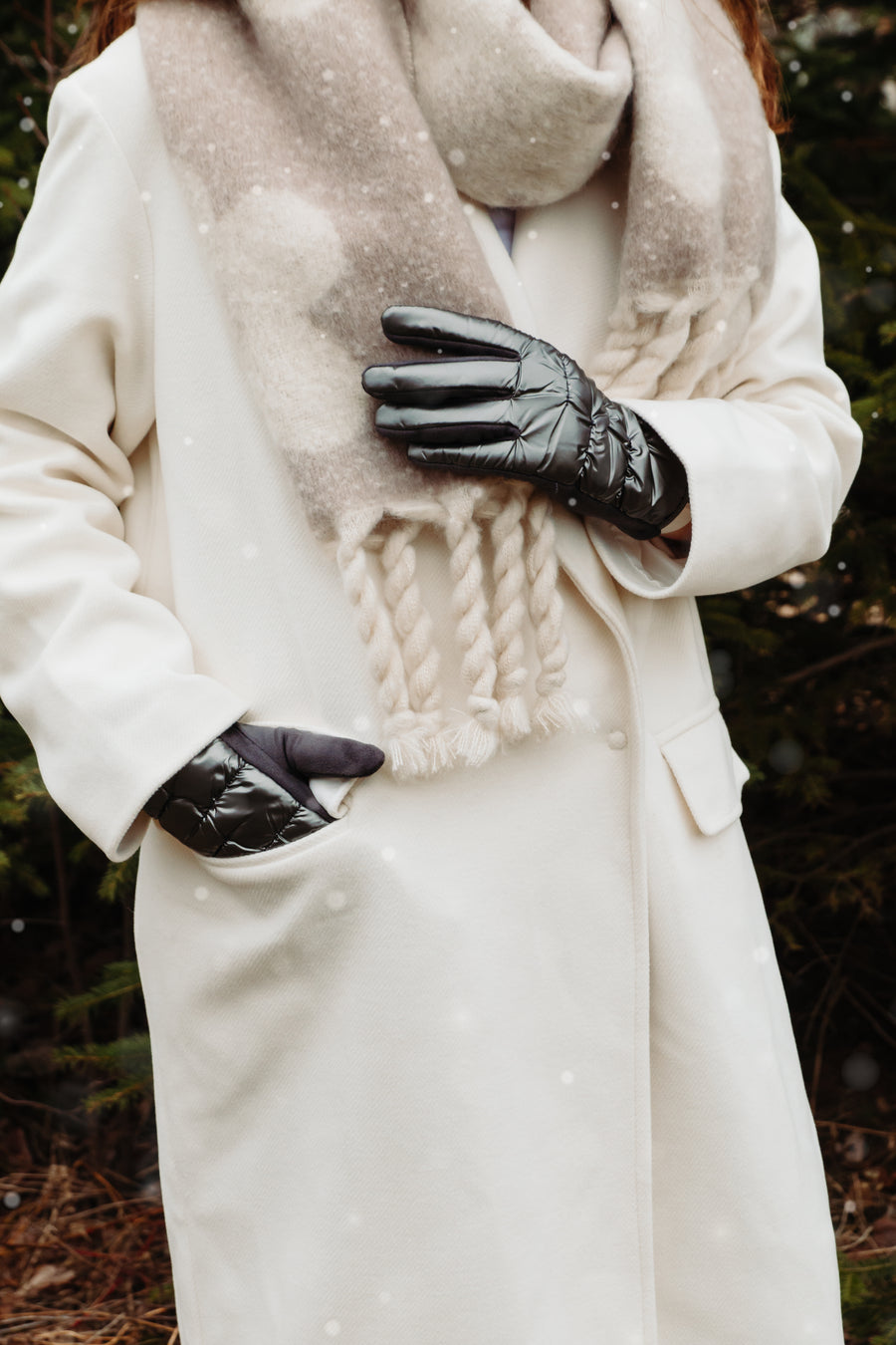Gants chauds en tissu bouffant 9006-GUN