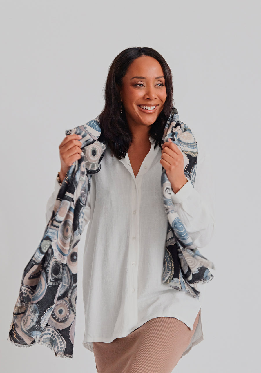 Lightweight mandalas print 6222-BLK