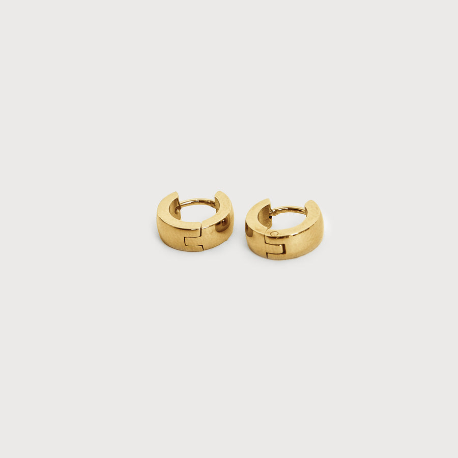 Stainless steel huggies gold E001-G