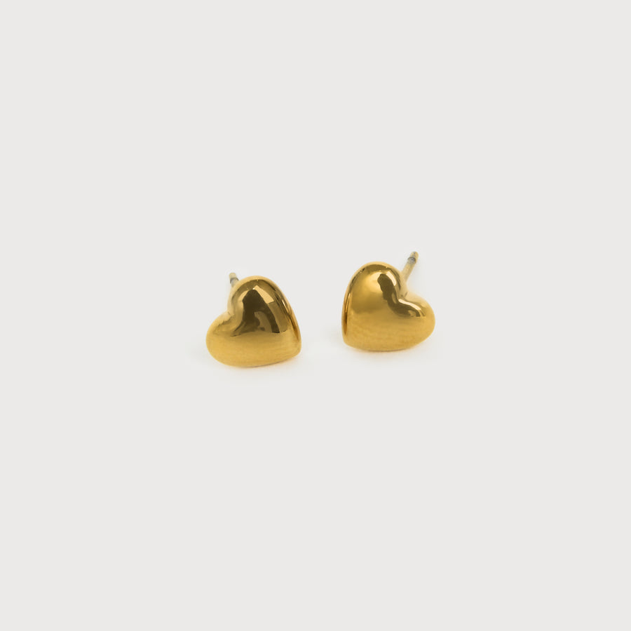 Stainless steel small hearts earrings gold E003-G