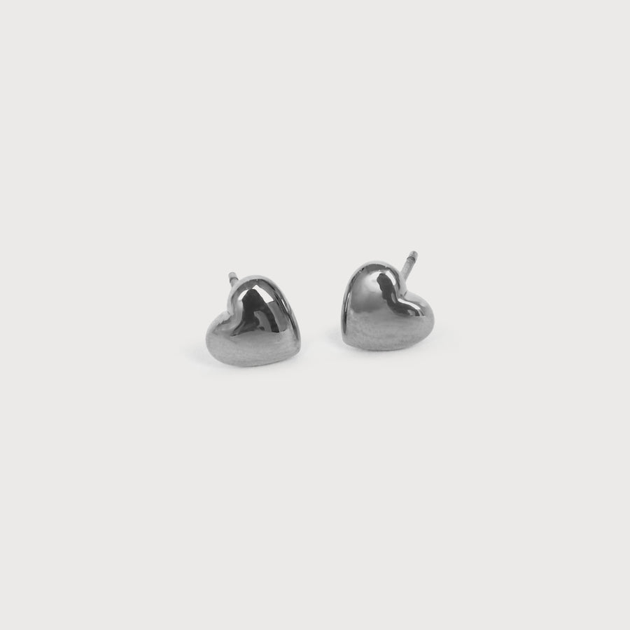 Stainless steel small hearts earrings silver E003-S