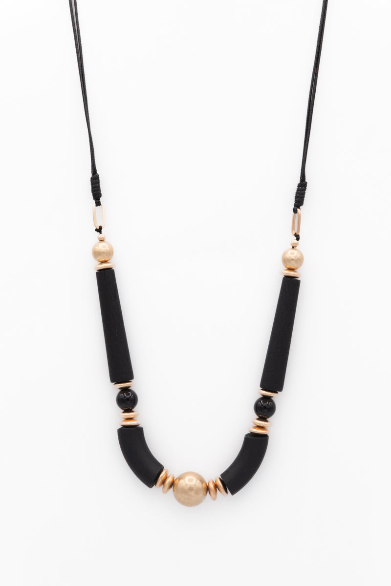 NECKLACE 1626-BLK-G