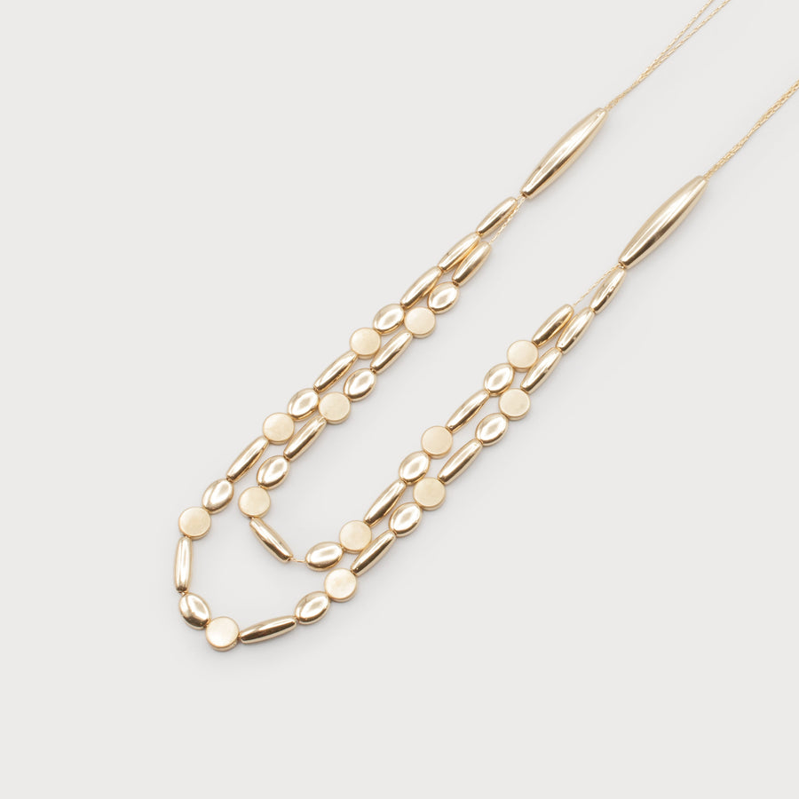 DOUBLE CHAIN WITH MINI METAL PELLETS 1661-GLD