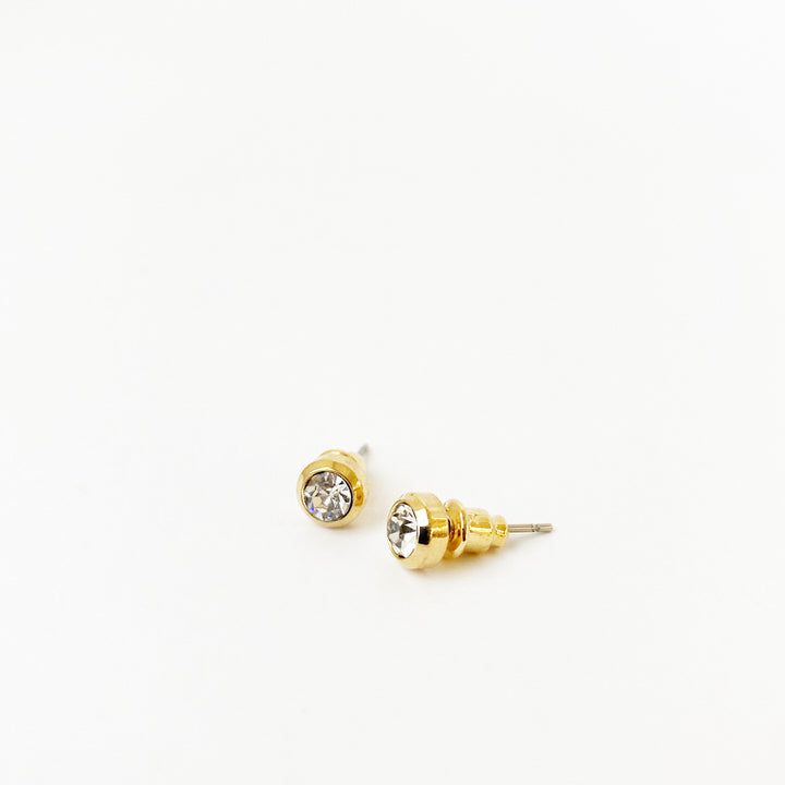 PETITES BOUCLES D'OREILLES AVEC CRISTAL - OR | SMALL CRYSTAL EARRINGS - GOLD