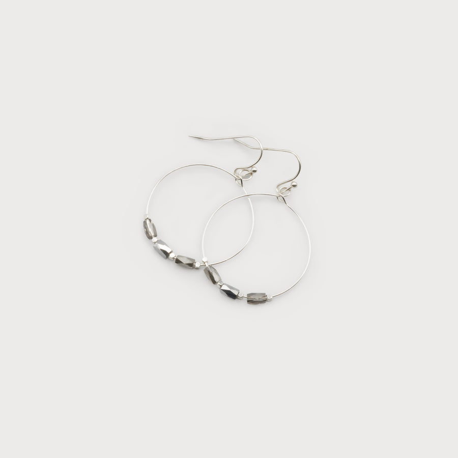 Delicate hoops with small glass beads