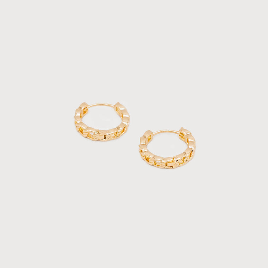 SMALL CHAIN EFFECT HOOPS 2586-GLD