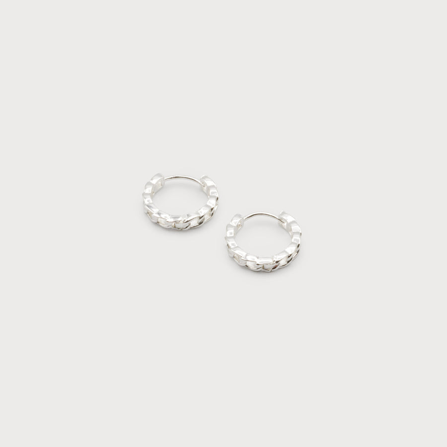 SMALL CHAIN EFFECT HOOPS 2586-SLV