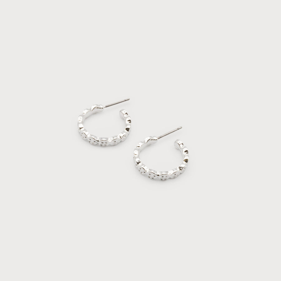 SMALL TEXTURED HOOPS 2595-SLV