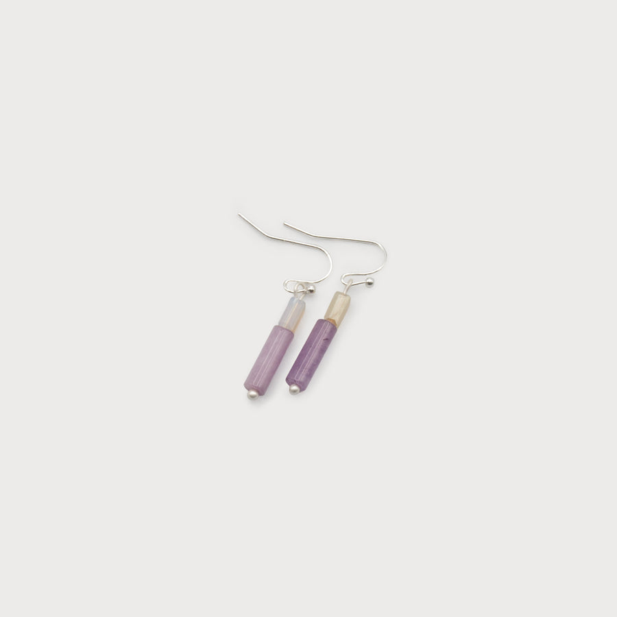 NATURAL STONE AND GLASS TUBES ON HOOKS 2618-PUR-S