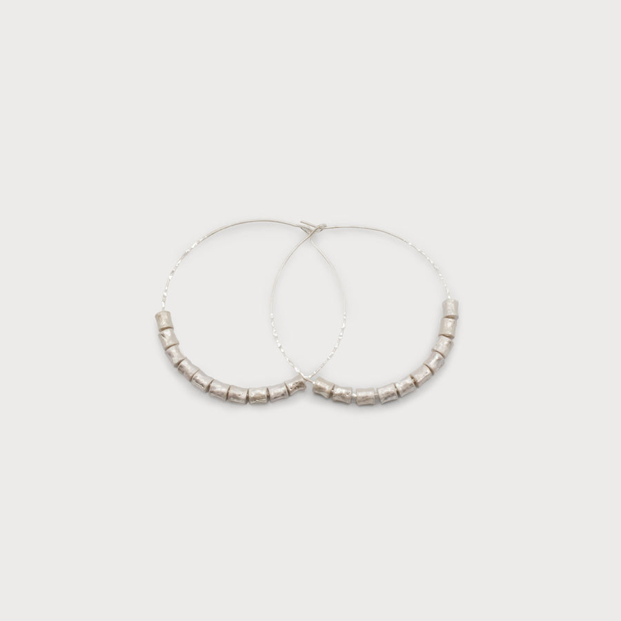 DELICATE HOOPS WITH METAL PARTS 2630-SLV