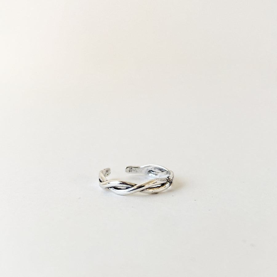 BAGUE OUVERTE ET TRESSÉE AU FINI ANTIQUE - TRIO - ARGENT | ANTIC FINISH BRAIDED SIZED OPEN RING - TRIO - SILVER