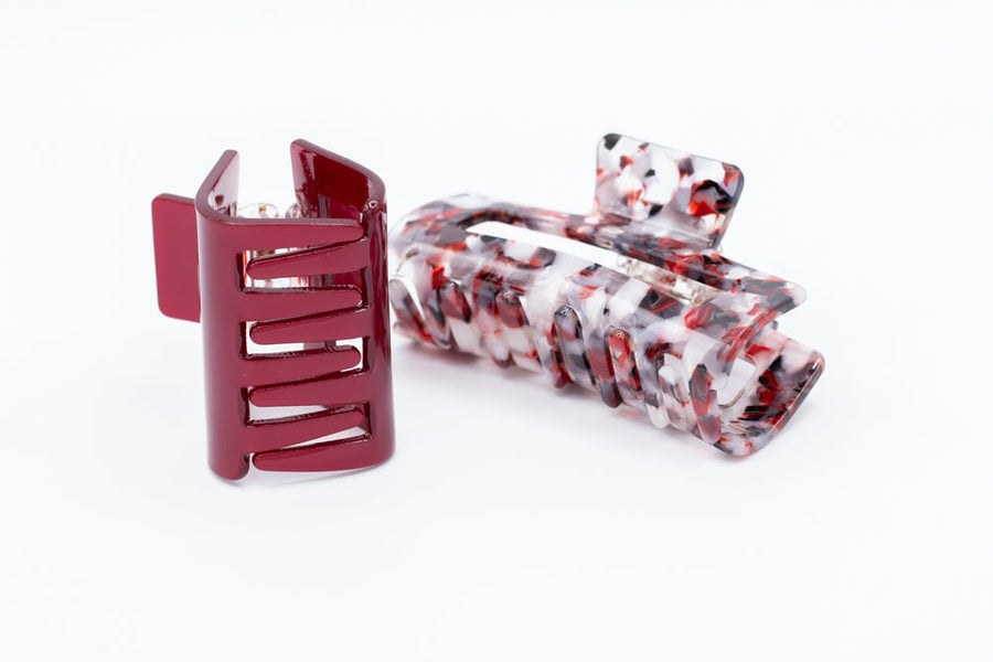two size clips - pattern & solid color 5019-BOR