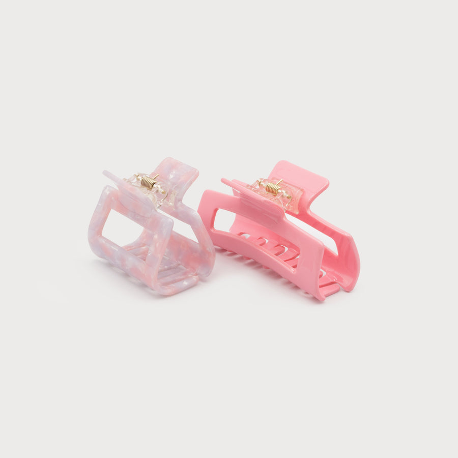 DUO 2 SIZES OF RESIN HAIR CLIPS 5029-PNK