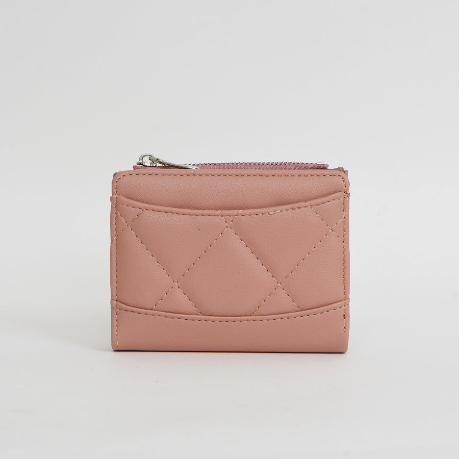 PETIT PORTEFEUILLE.MULTI FENTES POUR CARTES.POCHETTE AVEC FERMETURE ÉCLAIR - IMITATION DE CUIR - ROSE | SMALL WALLET W/MULTIPLE CARD INSERTS &  ZIP POCKET - IMITATION LEATHER - PINK