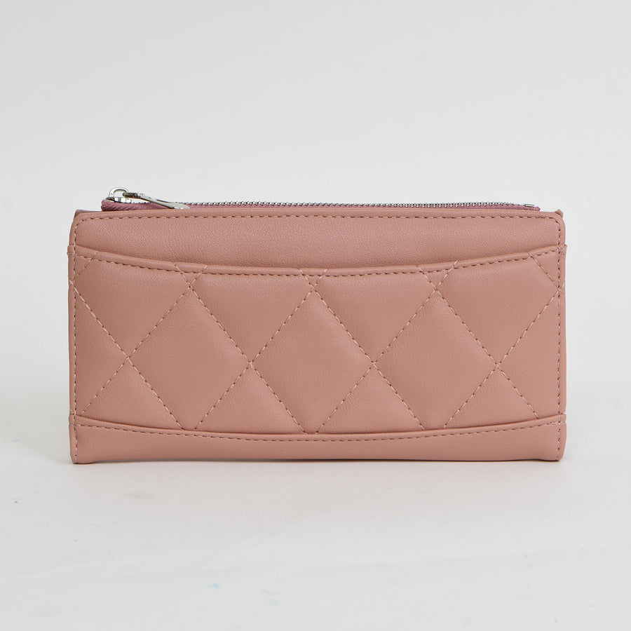 PORTEFEUILLE.MULTI FENTES POUR CARTES.POCHETTE AVEC FERMETURE ÉCLAIR - IMITATION DE CUIR - ROSE | WALLET WITH MULTIPLE CARD INSERTS &  ZIP POCKET - IMITATION LEATHER - PINK