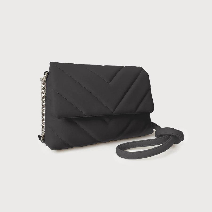 SMALL QUILTED FLAP BAG 7097-BLK