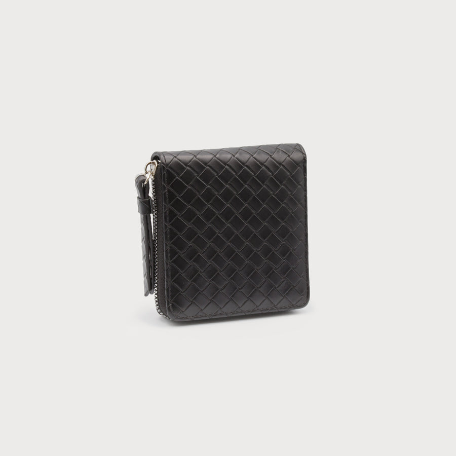 SQUARE WALLET WITH ZIPPER 7125-BLK-B