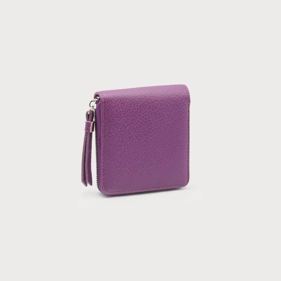 SQUARE WALLET WITH ZIPPER 7125-PUR