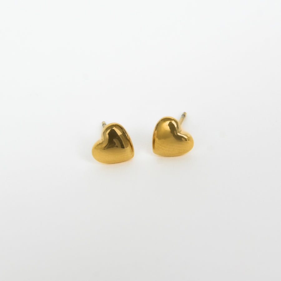 Stainless steel small hearts earrings gold E003-G